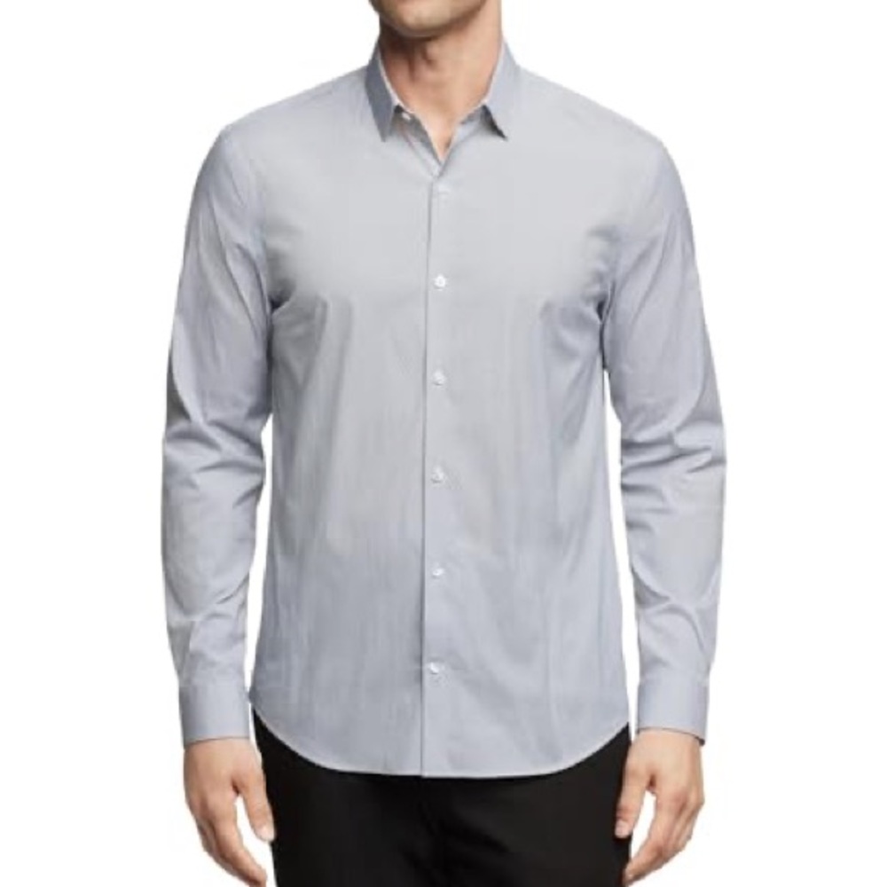 Calvin Klein slim-fit long-sleeve dress shirt light blue/grey color size 32/33